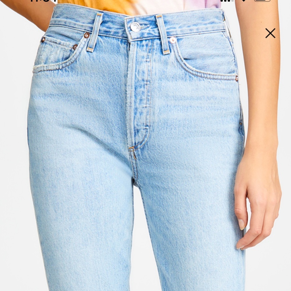 Agolde Riley Straight Leg Crop in Shatter